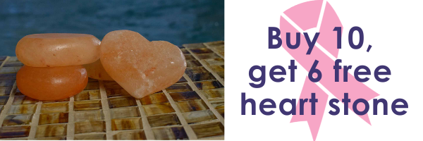 Show Support for Breast Cancer Awareness Month with Heart Himalayan Salt Stones