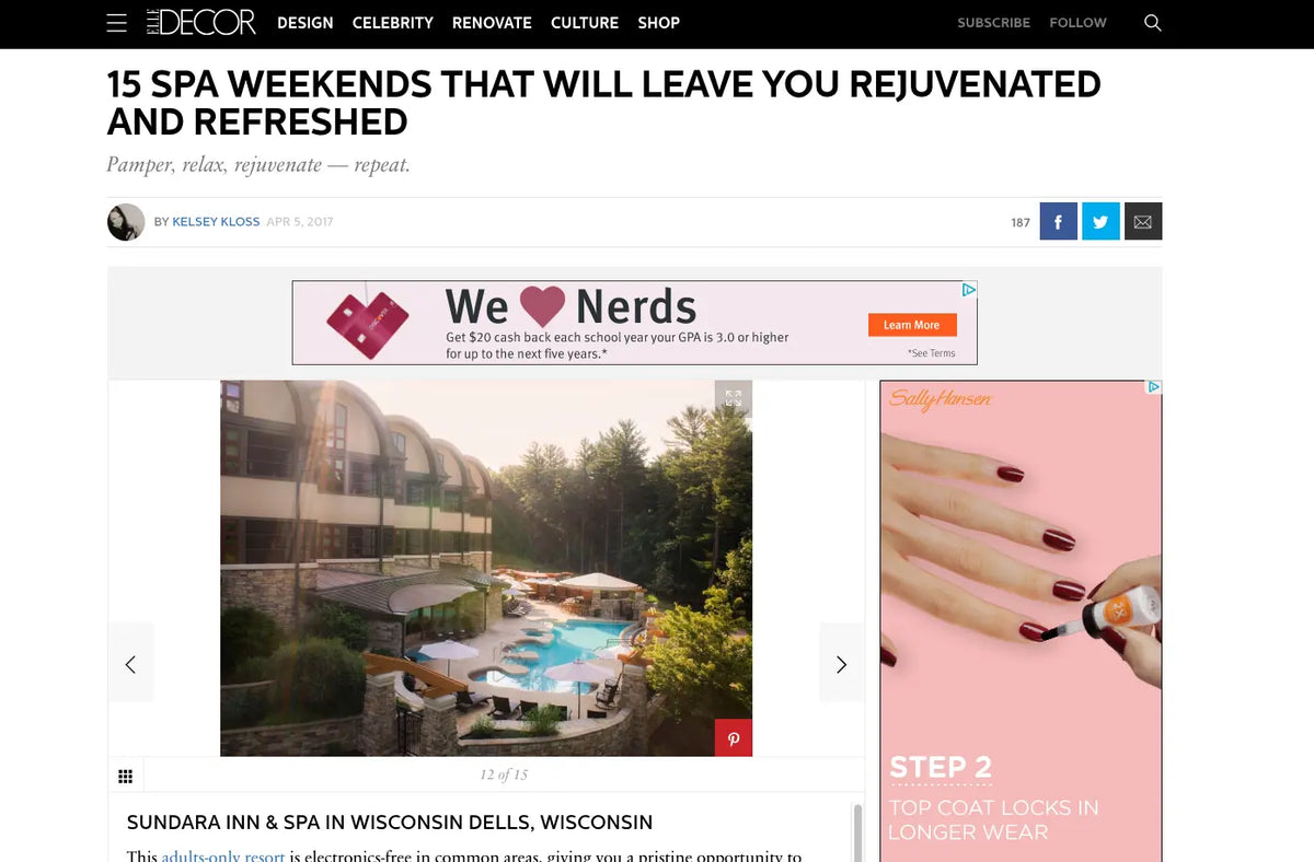 Elle Magazine Features Saltability Clients as Top Spa Getaways
