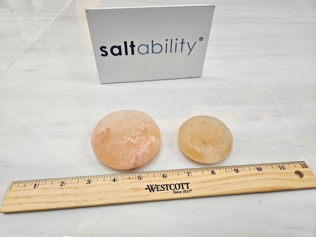 Himalayan salt stones worn down after use for massage