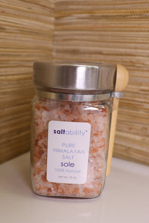 Sole Glass Jar with Spoon & Coarse Salt Saltability