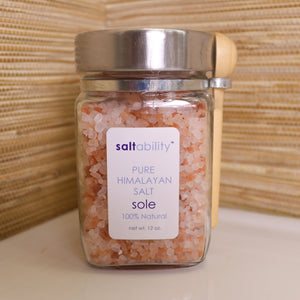 Sole Glass Jar with Spoon & Coarse Salt Saltability