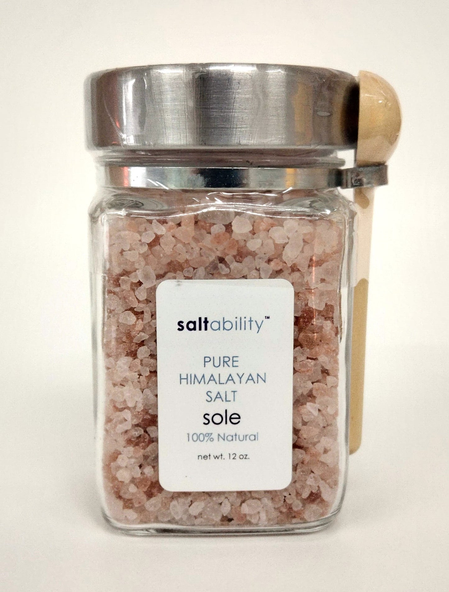 Sole Glass Jar with Spoon & Coarse Salt