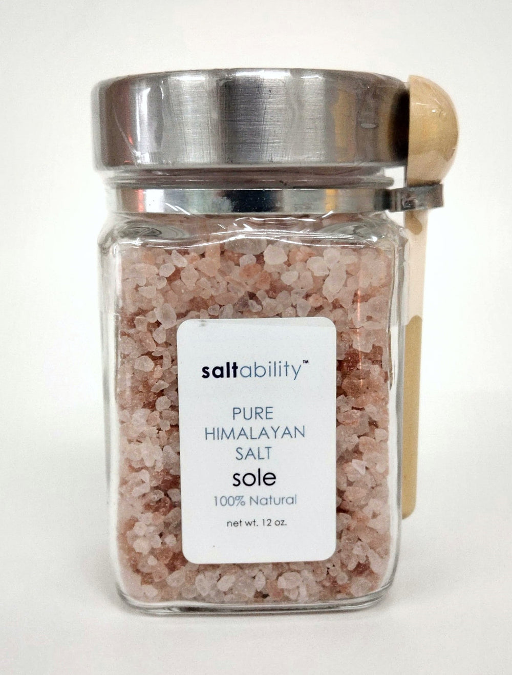 Sole Glass Jar with Spoon & Coarse Salt