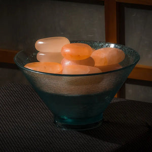 Massage stone warmer with heated Himalayan salt stones