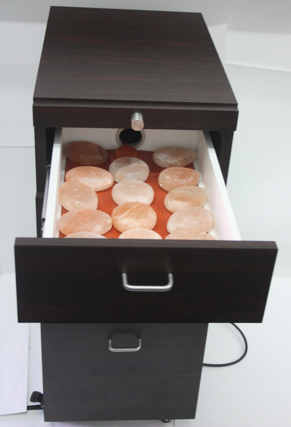 35" Warming Cart with Himalayan Salt Stones