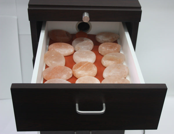 35" Warming Cart with Himalayan Salt Stones
